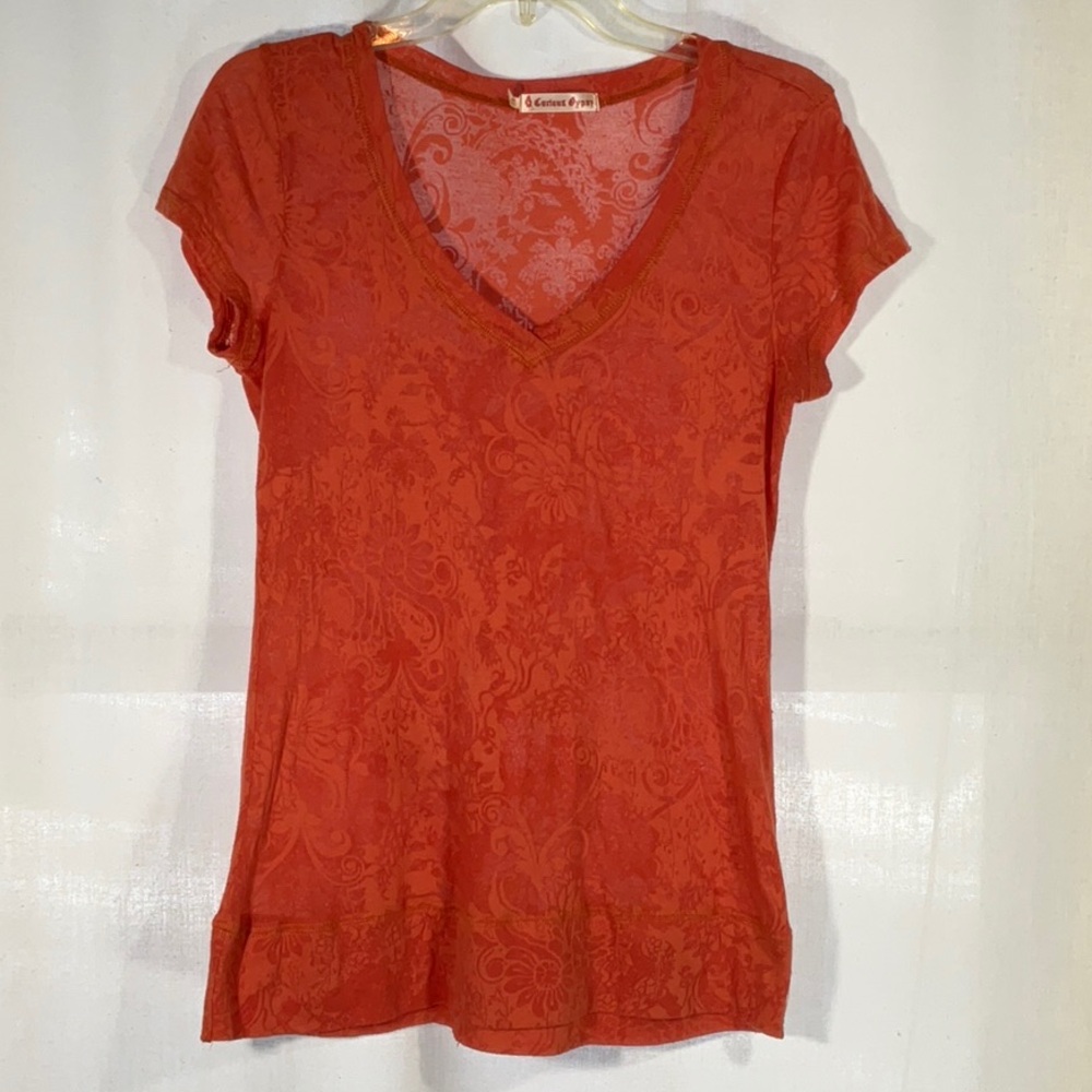 Curious Gypsy Floral, thin, V Neck Size M